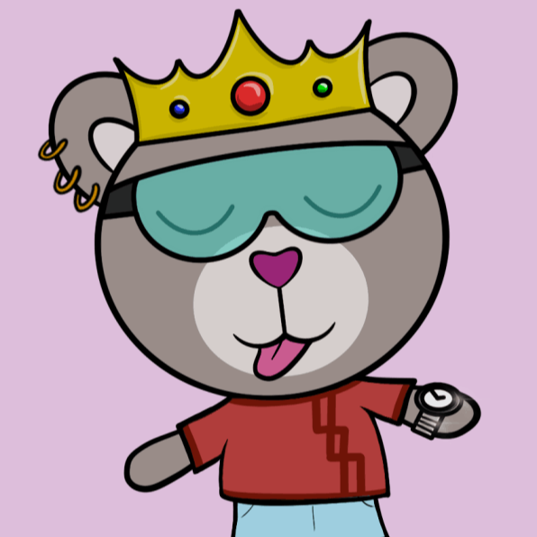 Jolly Teddy Party king watch red PFP NFT